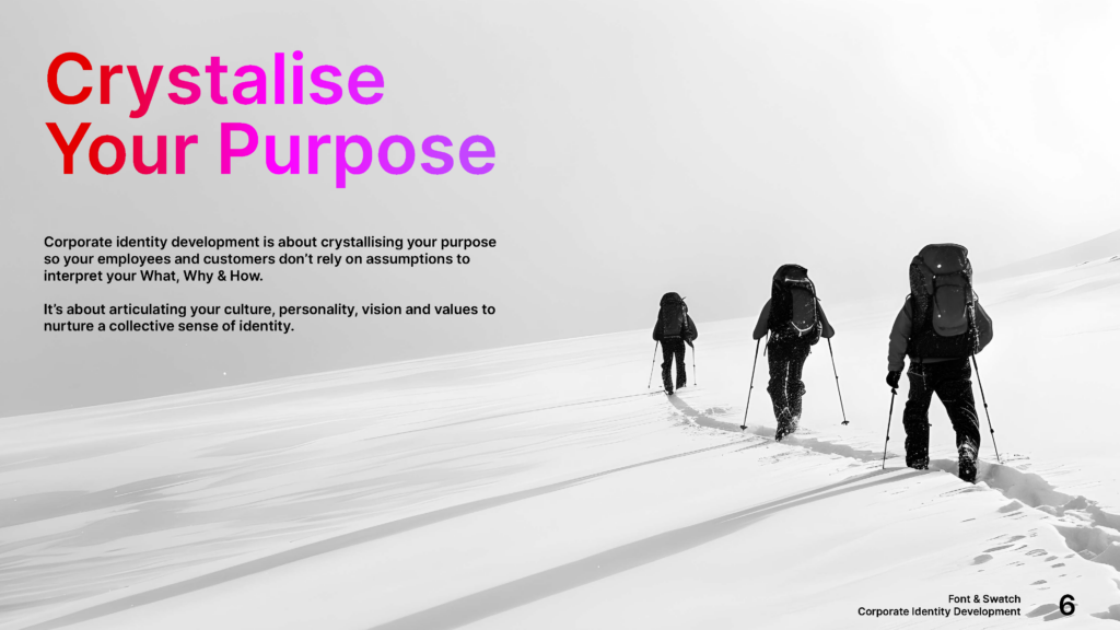Crystalise your purpose through the articulation of your Corporate Identity