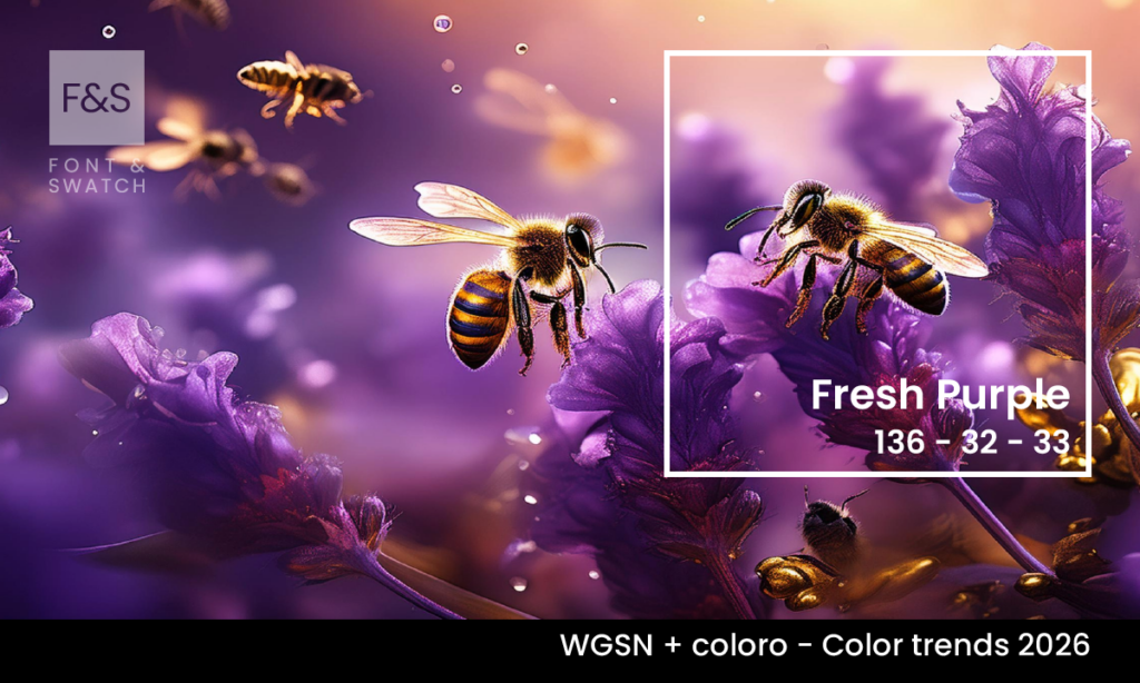 Fresh Purple (Coloro 136-32-33)—a dynamic shade that embodies mystery, royalty, love, and spirituality