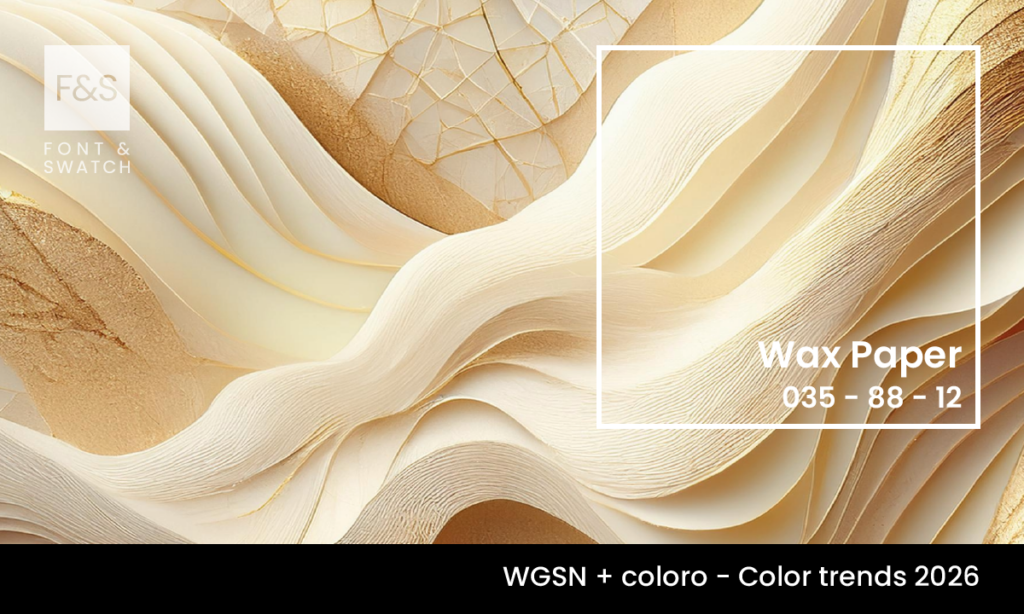 Soft creamy off-white colour swatch representing Wax Paper, Coloro 035-88-12, a warm and soothing near-neutral shade