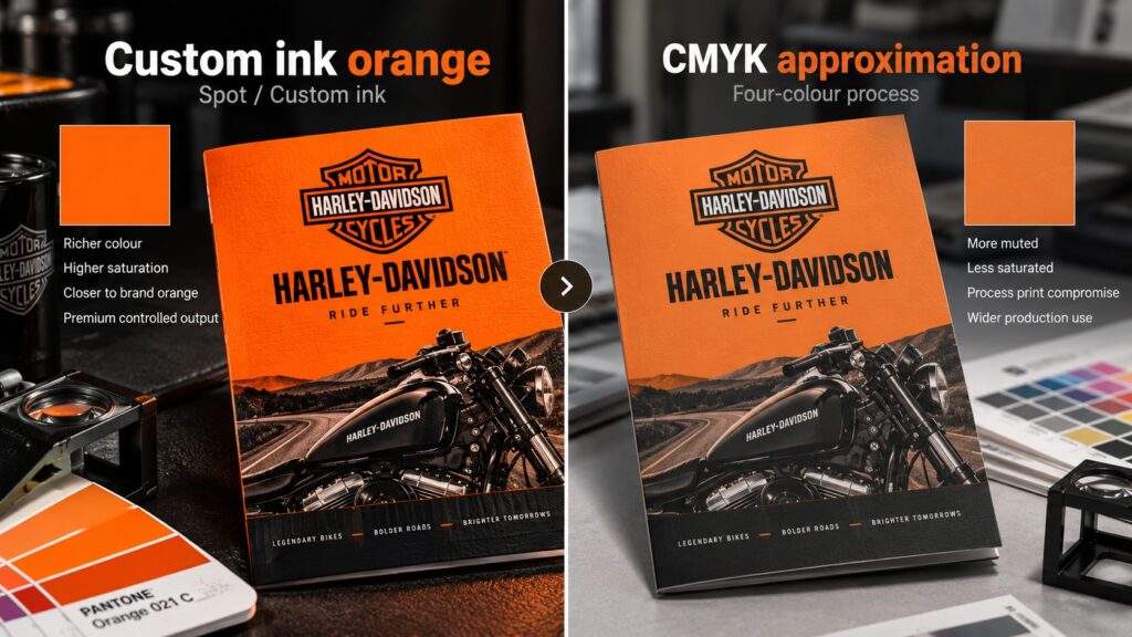 Harley Davidson orange in print
